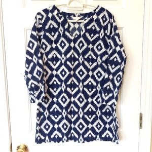 TORI RICHARDS Honolulu Womens Cotton Resort Beach summer tunic top size 8